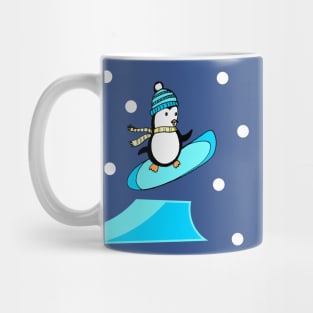 Penguin Freestyle Snowboarder Mug